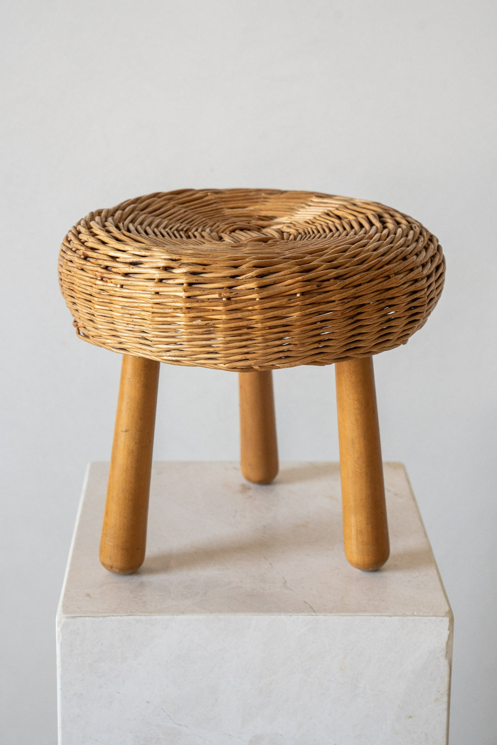 Woven Wicker Tripod Stool – District Loom