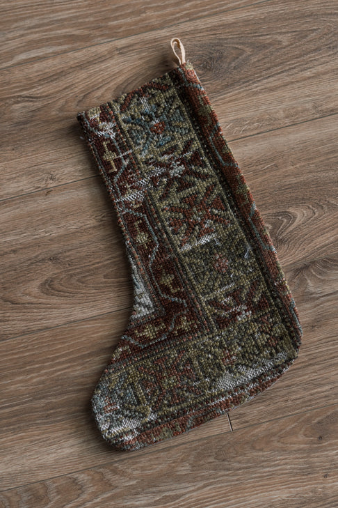 Vintage Persian carpet handmade Christmas stocking 37