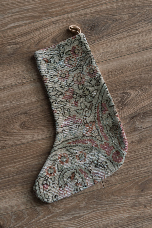 Vintage Persian carpet handmade Christmas stocking 43