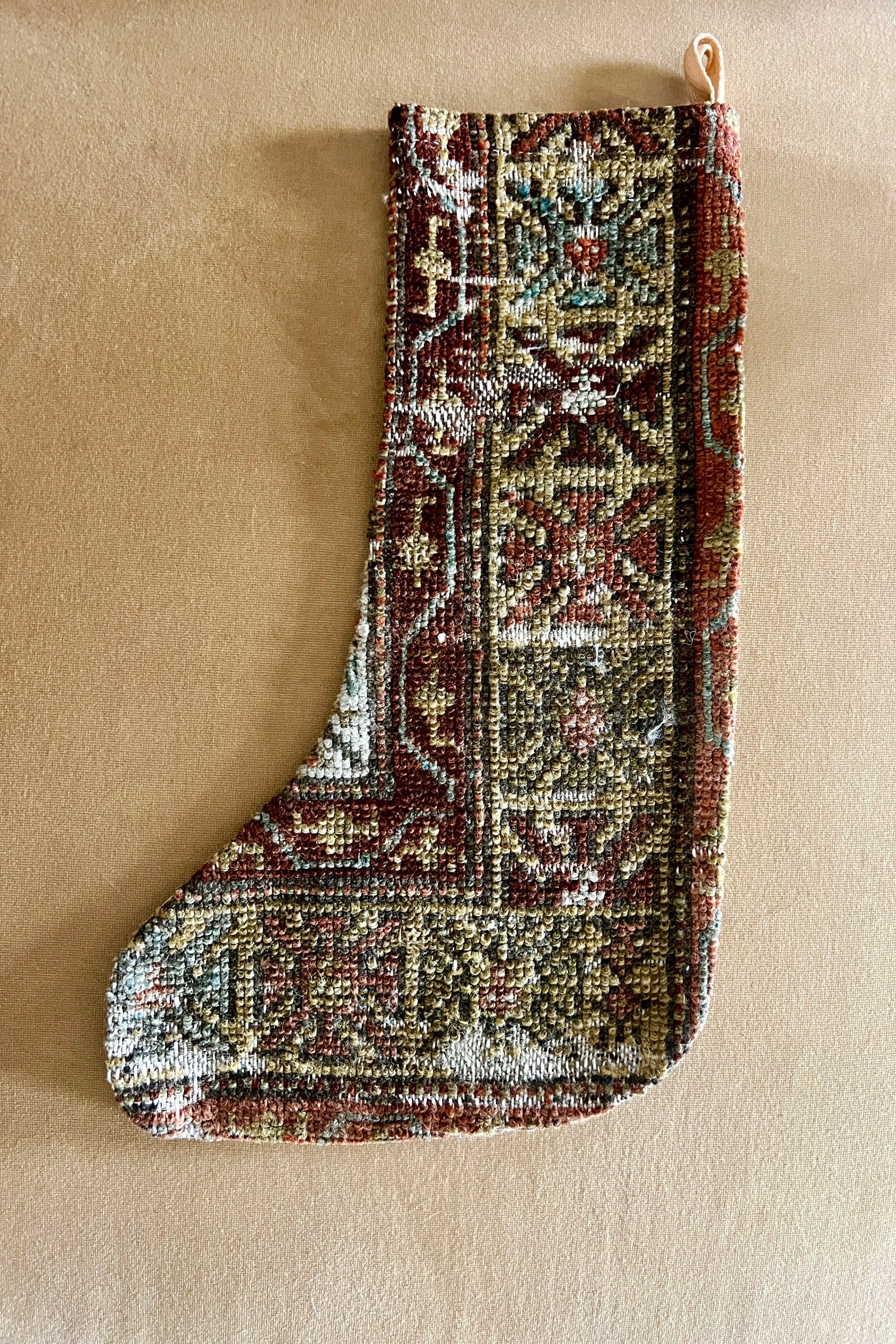 Vintage Persian carpet handmade Christmas stocking 37