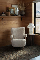 District Loom Furniture Vintage Danish Shearling Arm Chair