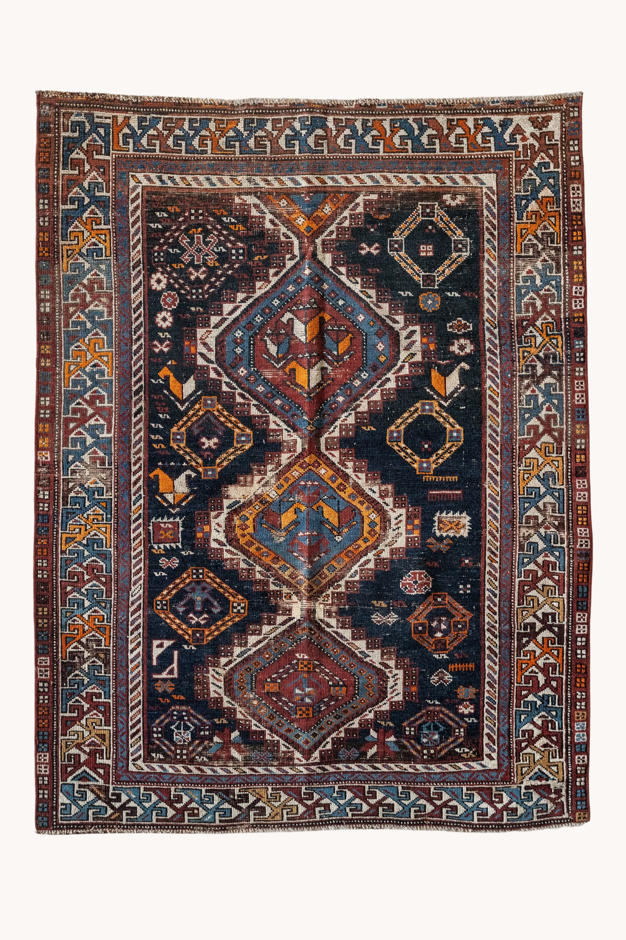 District Loom Vintage Caucas scatter rug Anaconda