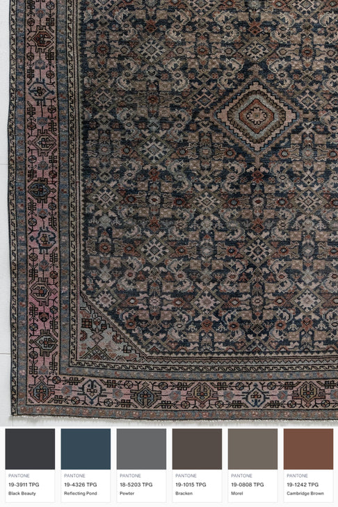 District Loom Vintage Malayer scatter rug Glacier