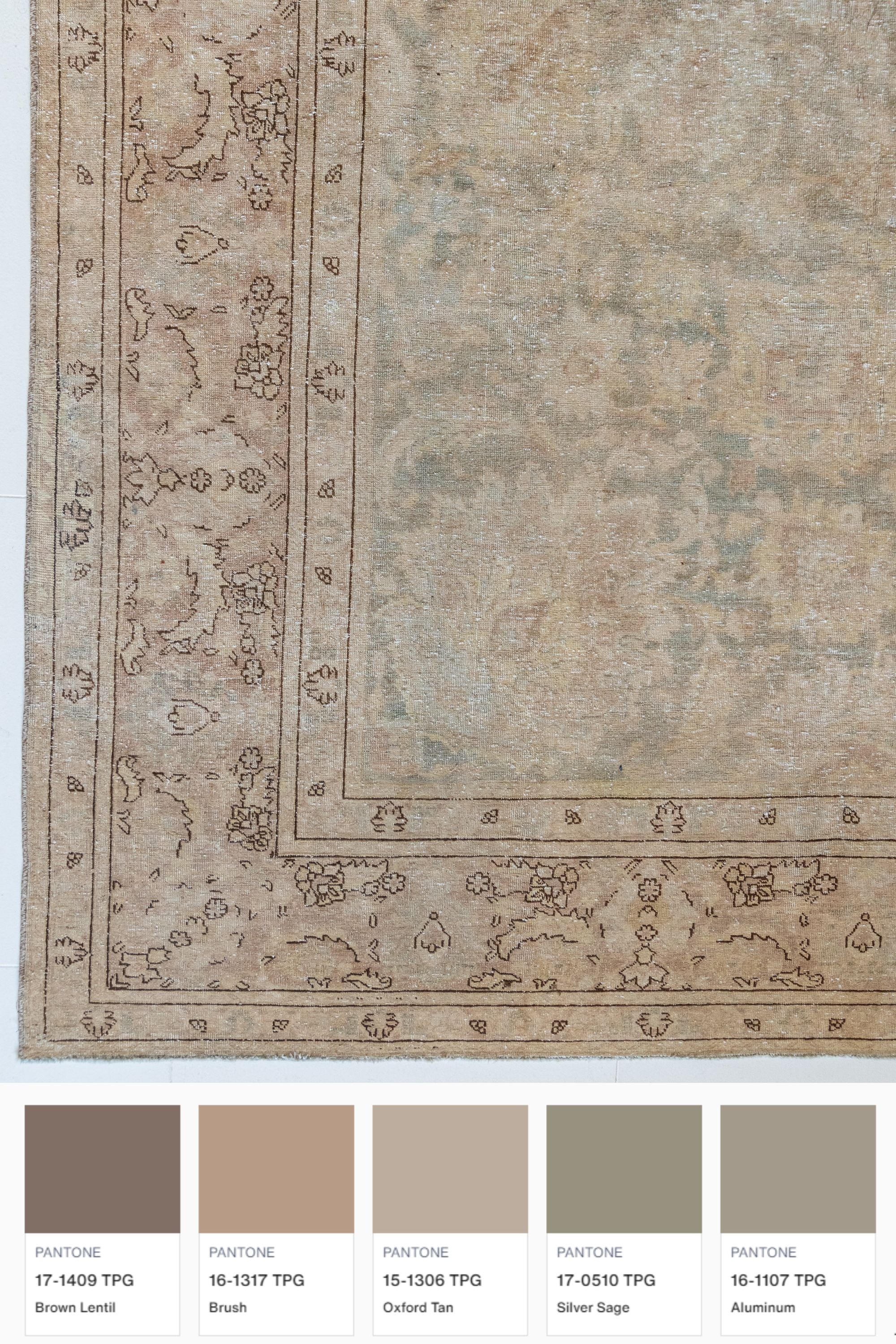 District Loom Antique Tabriz Area Rug Terry