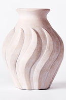 Dusty Deco Swirl Vase White Large X District Loom