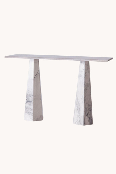 Hexagon Console Table Albanian Grey Dusty Deco x District Loom