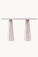 District Loom x Dusty Deco Hexagon Console Table Travertino Bianco