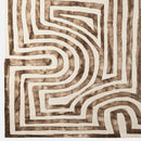 Dusty Deco Psychedelic Labyrinth Beige Dip Dye Rug for District Loom