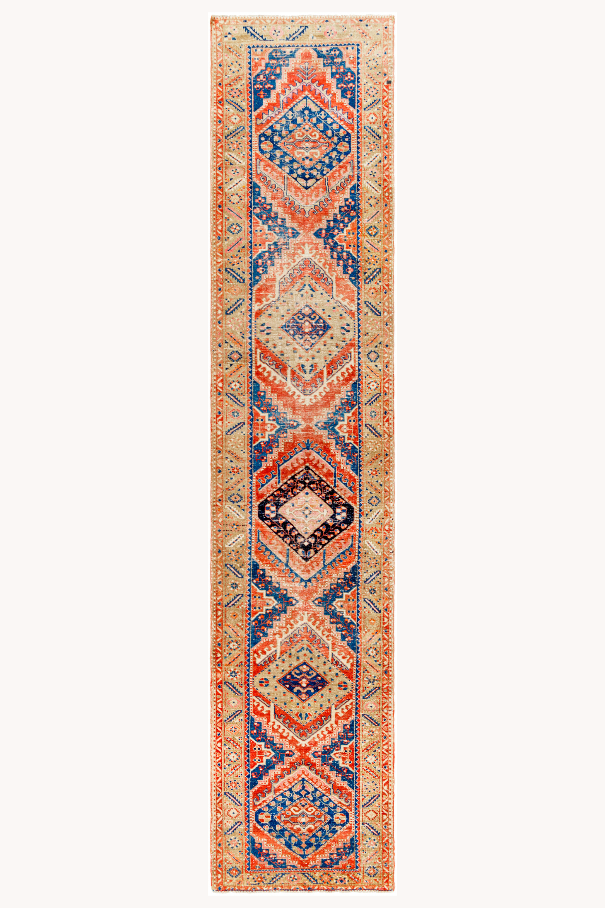 District Loom Antique Persian Heriz runner  rug Mariner