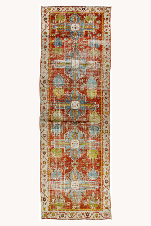 District Loom Antique Persian Heriz runner  rug Havre