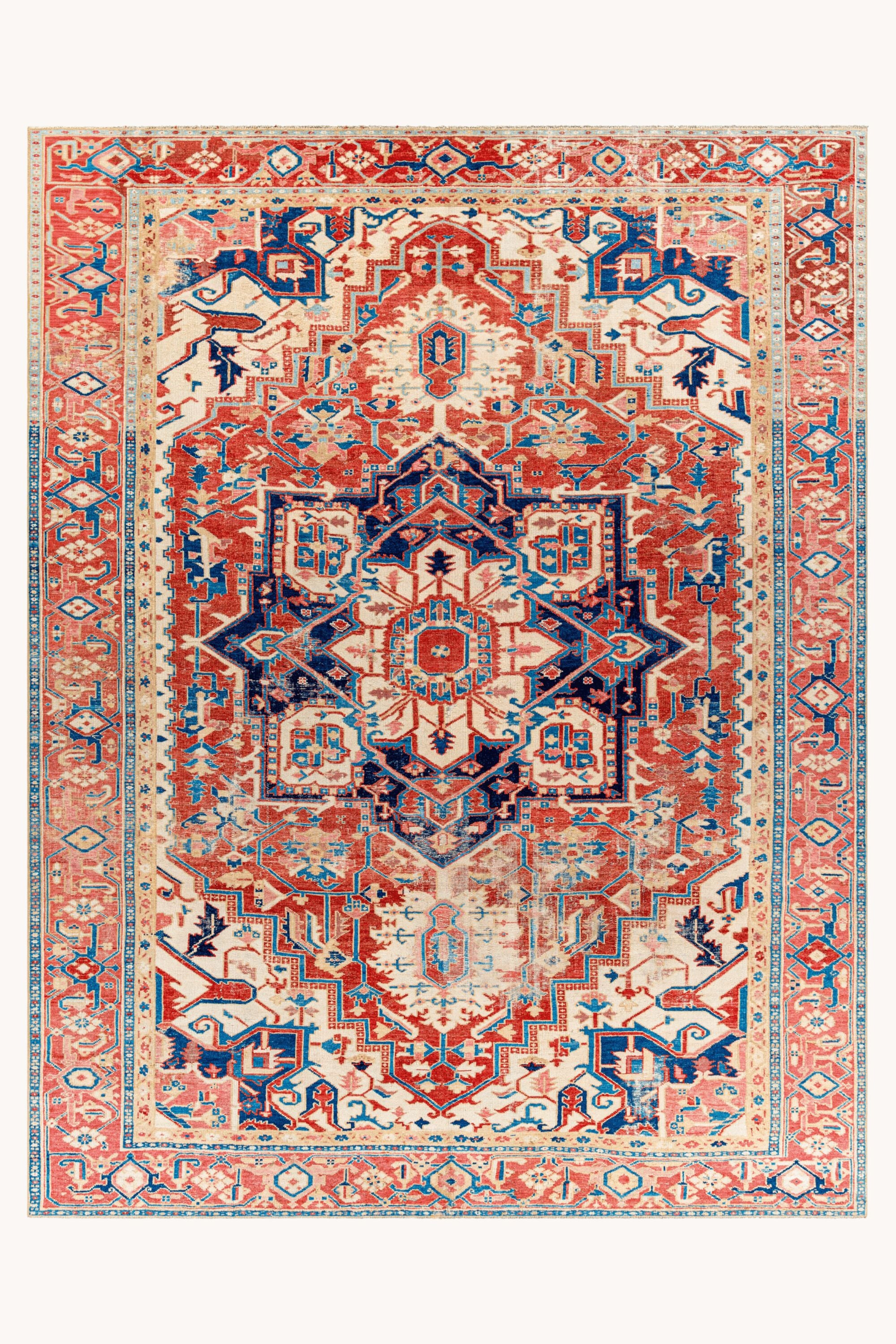 District Loom Antique Persian Heriz Serapi area rug Dunn