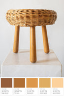 District Loom Furniture Woven Wicker Tripod Stool