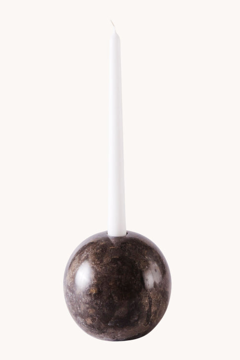 Dusty Deco Sphere Candle Holder 12 Grey for District Loom