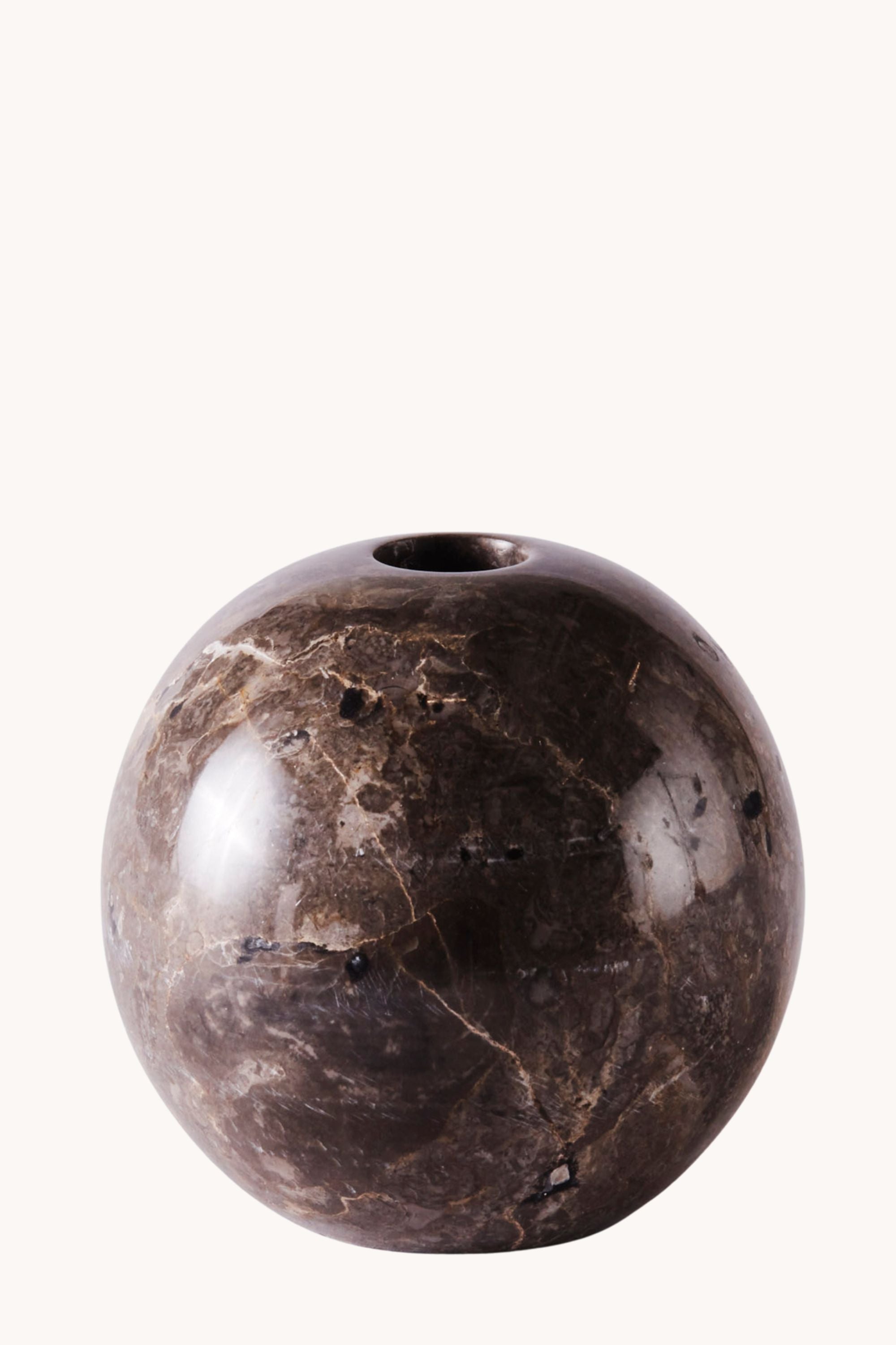 Dusty Deco Sphere Candle Holder 10 Grey for District Loom