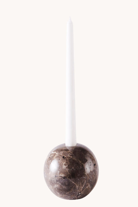 Dusty Deco Sphere Candle Holder 10 Grey for District Loom