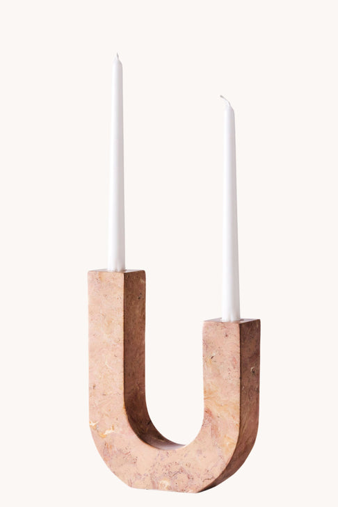 Dusty Deco Arco Candle Holder Red for District Loom