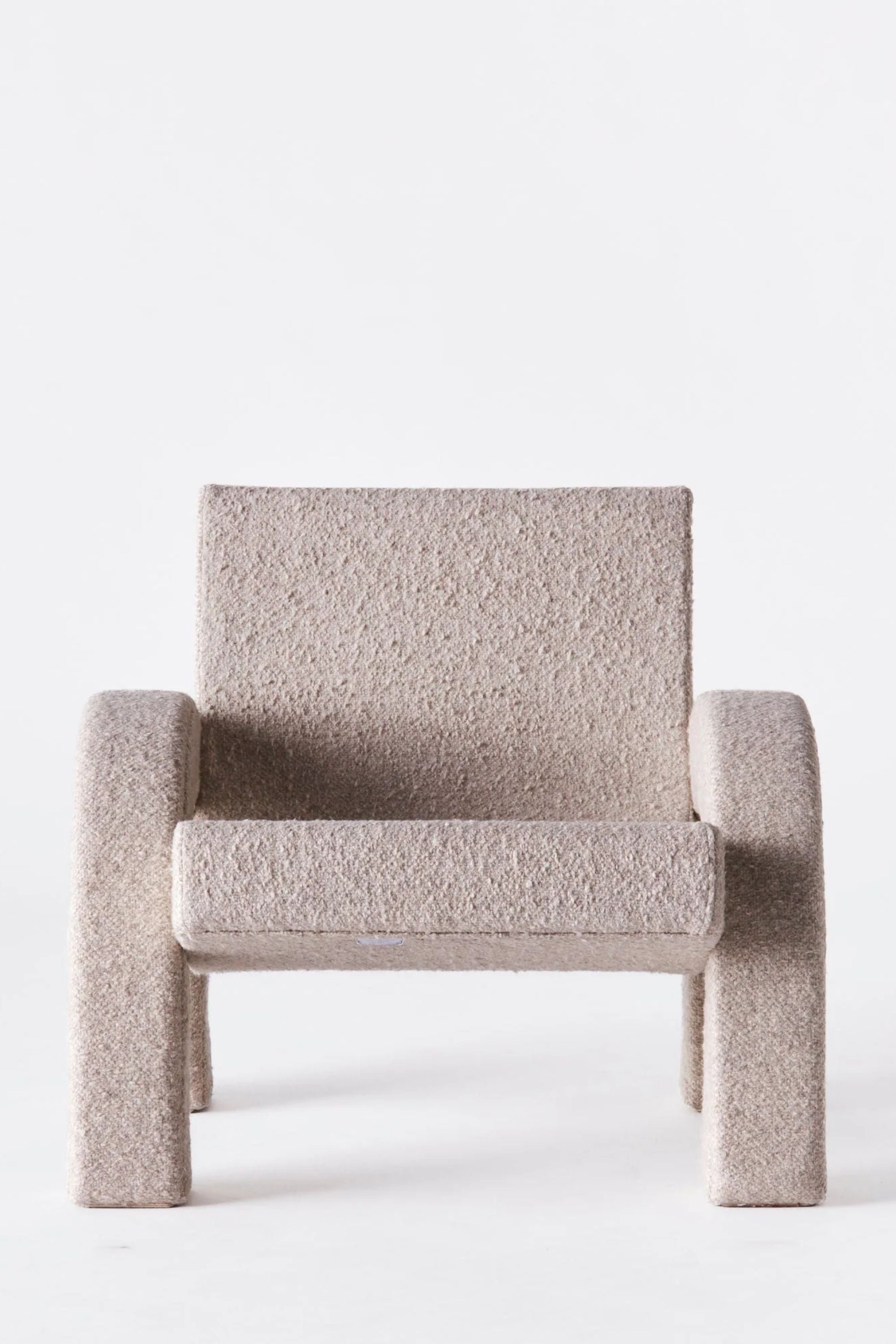 Dusty Deco Arco Lounge Chair Boucle Natural for District Loom