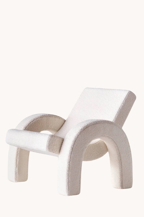 Dusty Deco Arco Lounge Chair Boucle White for District Loom