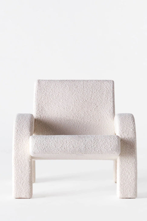 Dusty Deco Arco Lounge Chair Boucle White for District Loom