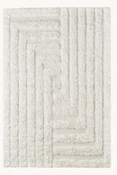 Dusty Deco Shaggy Labyrinth White Rug for District Loom