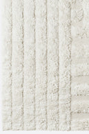 Dusty Deco Shaggy Labyrinth White Rug for District Loom