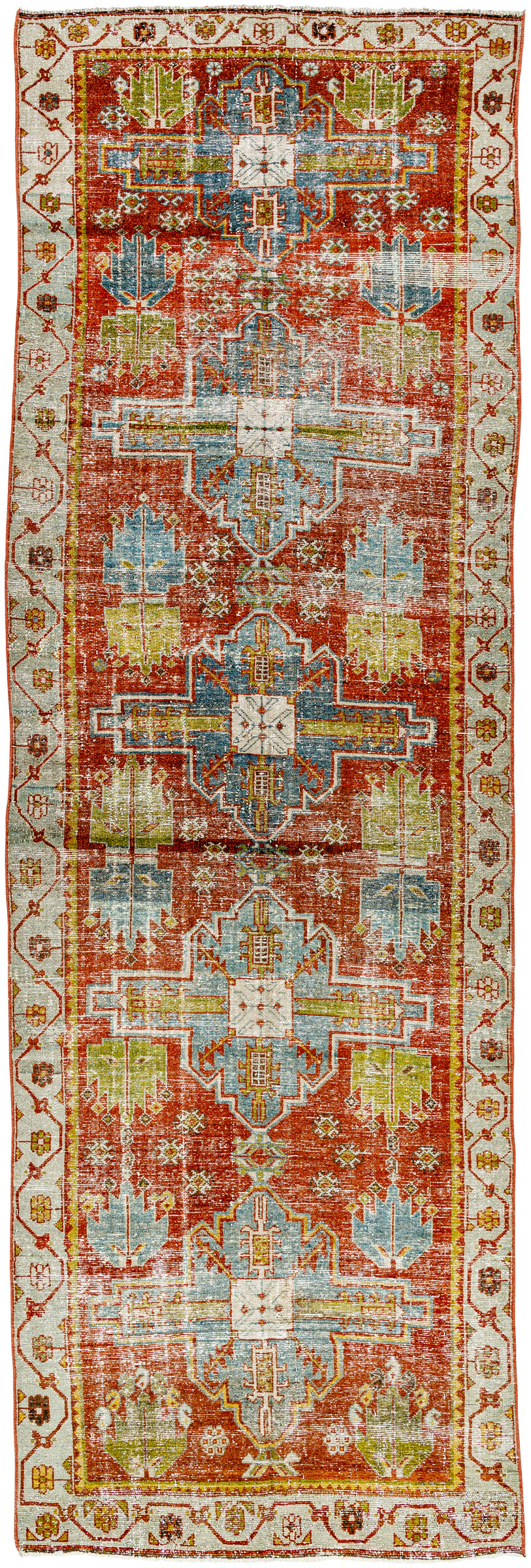 District Loom Antique Persian Heriz runner  rug Havre