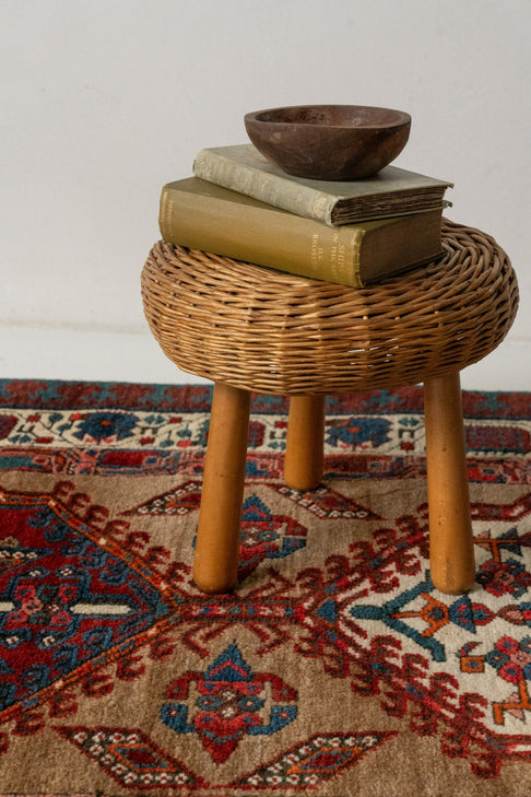 District Loom Furniture Woven Wicker Tripod Stool