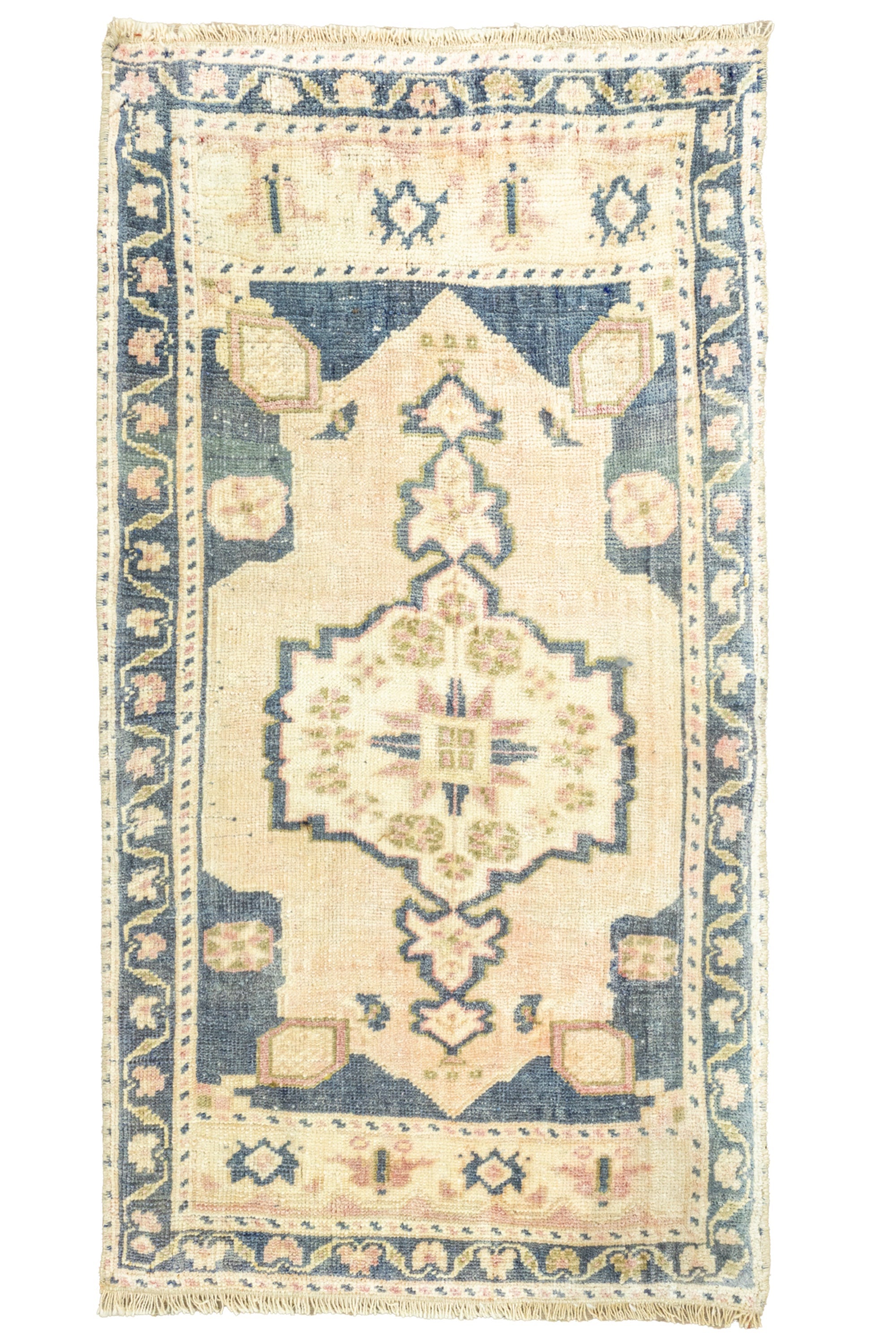 District loom Vintage Turkish Mini Rug No. 651 for Anthropologie