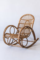 District Loom Furniture Vintage Rattan Loop Rocking Chair