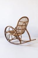 District Loom Furniture Vintage Rattan Loop Rocking Chair