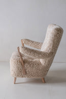 District Loom Furniture Vintage Danish Shearling Arm Chair