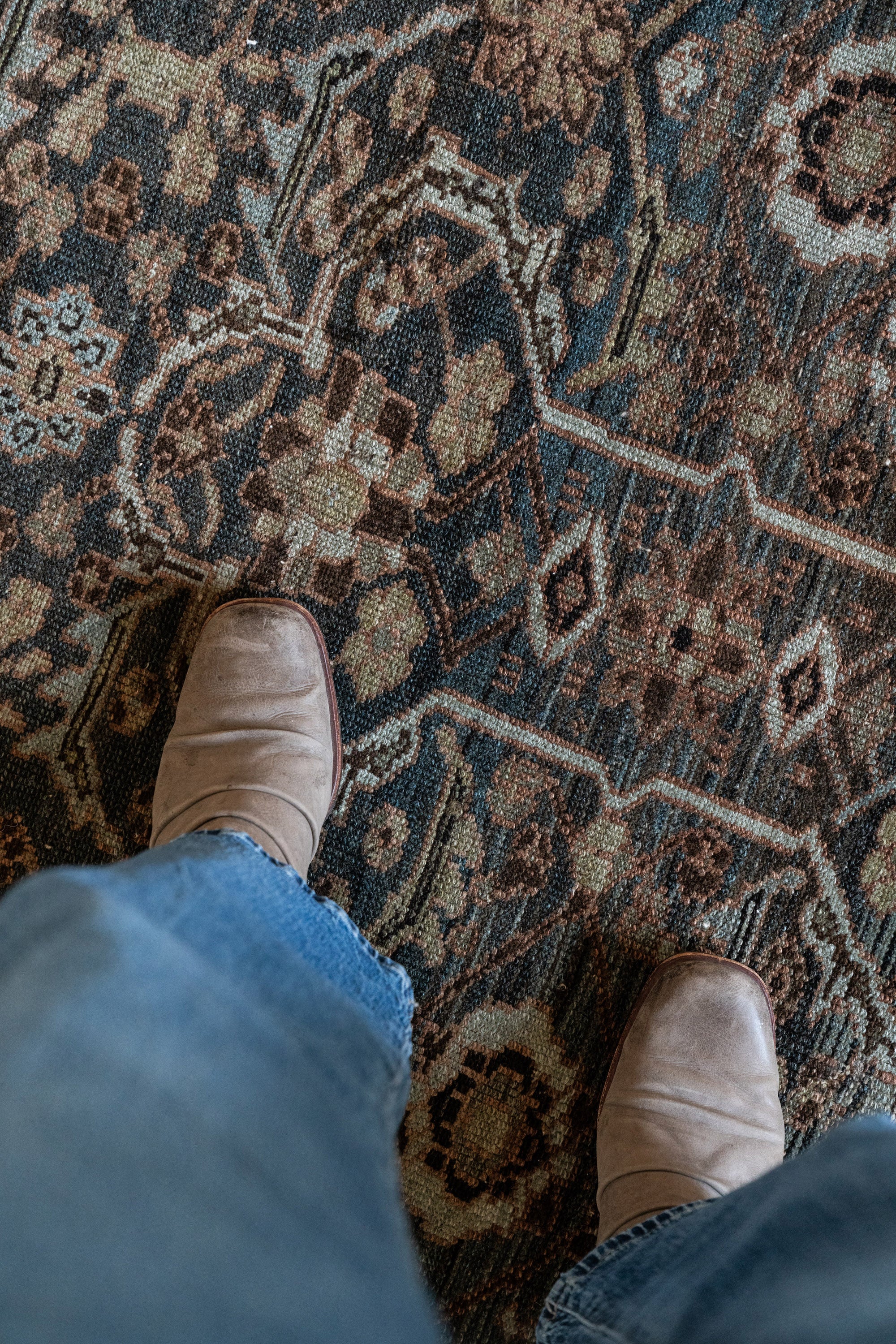 District Loom Antique Malayer Wide Runner Rug Timber