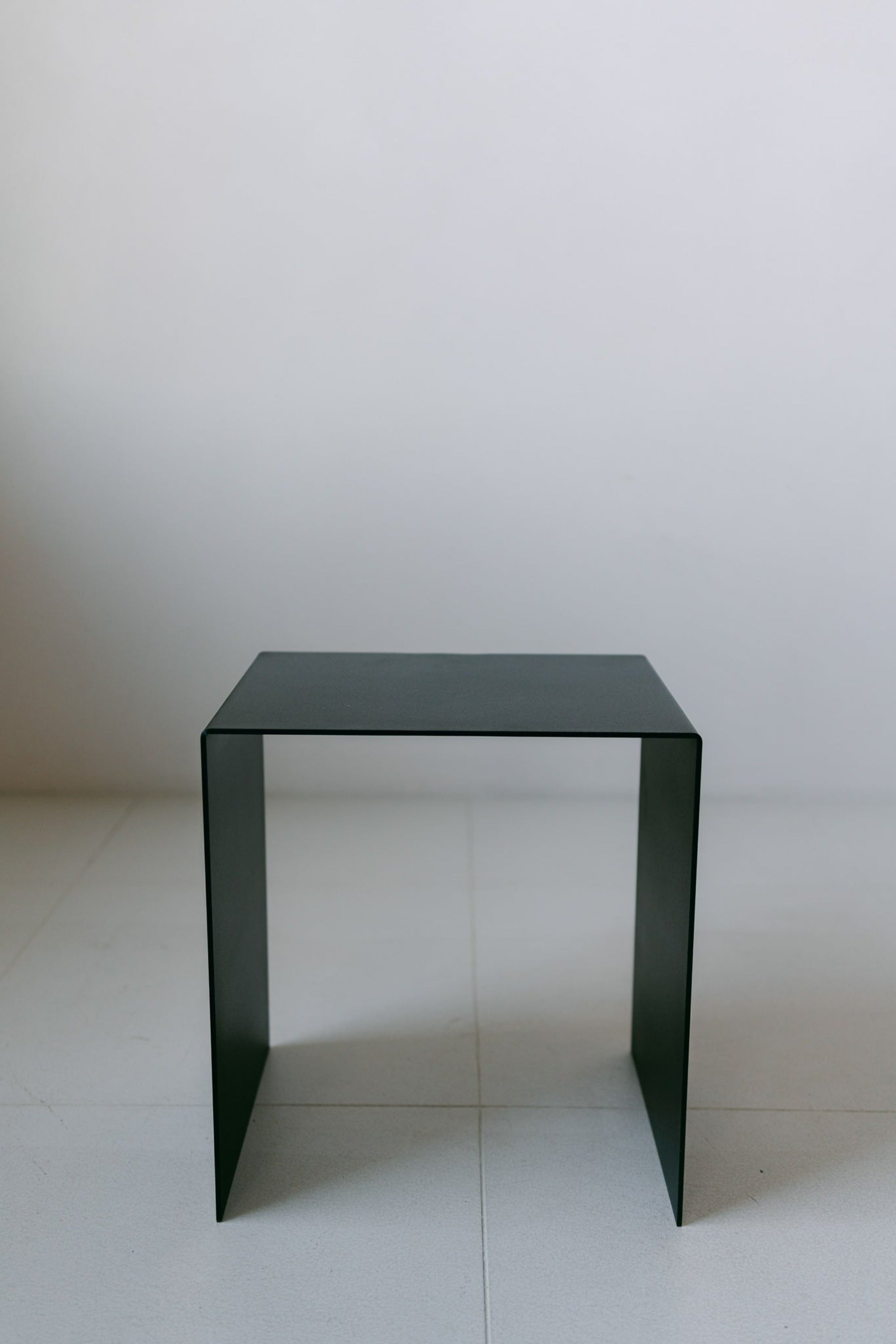 District Loom Furniture Cold rolled 3/8" steel powder coated matte black metal side table locally sourced and handcrafted to serve as a sustainable sculptural element in your home