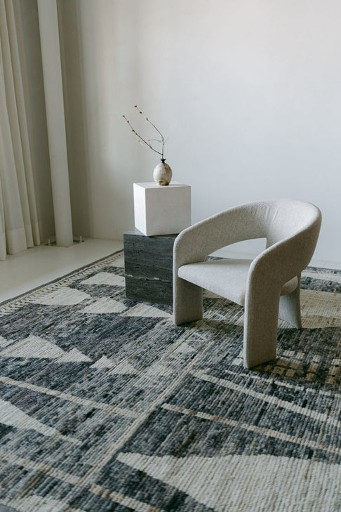 District Loom Furniture Mosa White marble plinth cube pedestal locally sourced from natural marble stone remnants and handcrafted to serve as a sustainable sculptural element in your home 003