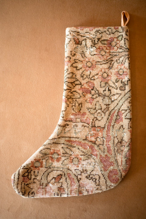 Vintage Persian carpet handmade Christmas stocking 43