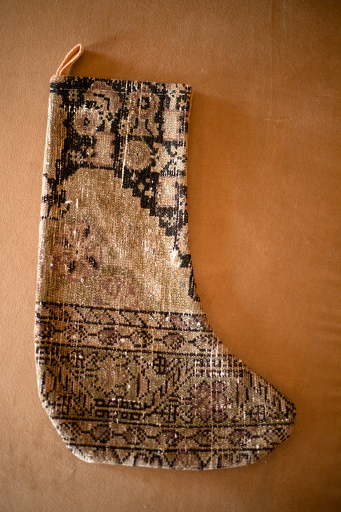 Vintage Persian carpet handmade Christmas stocking 67