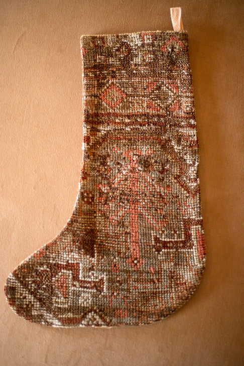 Vintage Persian carpet handmade Christmas stocking 74