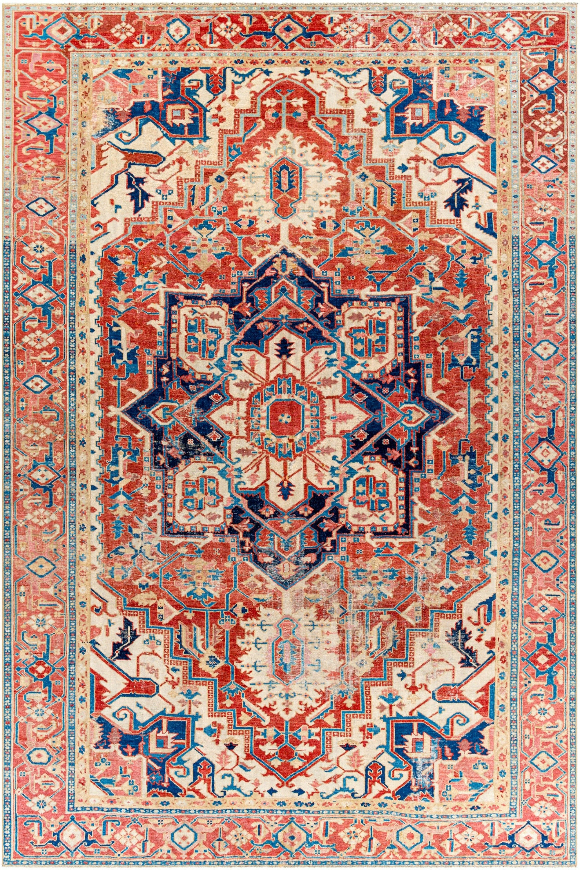 District Loom Antique Persian Heriz Serapi area rug Dunn