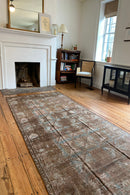 District Loom Distressed Antique Persian gallery size area rug Huntley