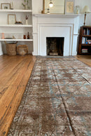 District Loom Distressed Antique Persian gallery size area rug Huntley