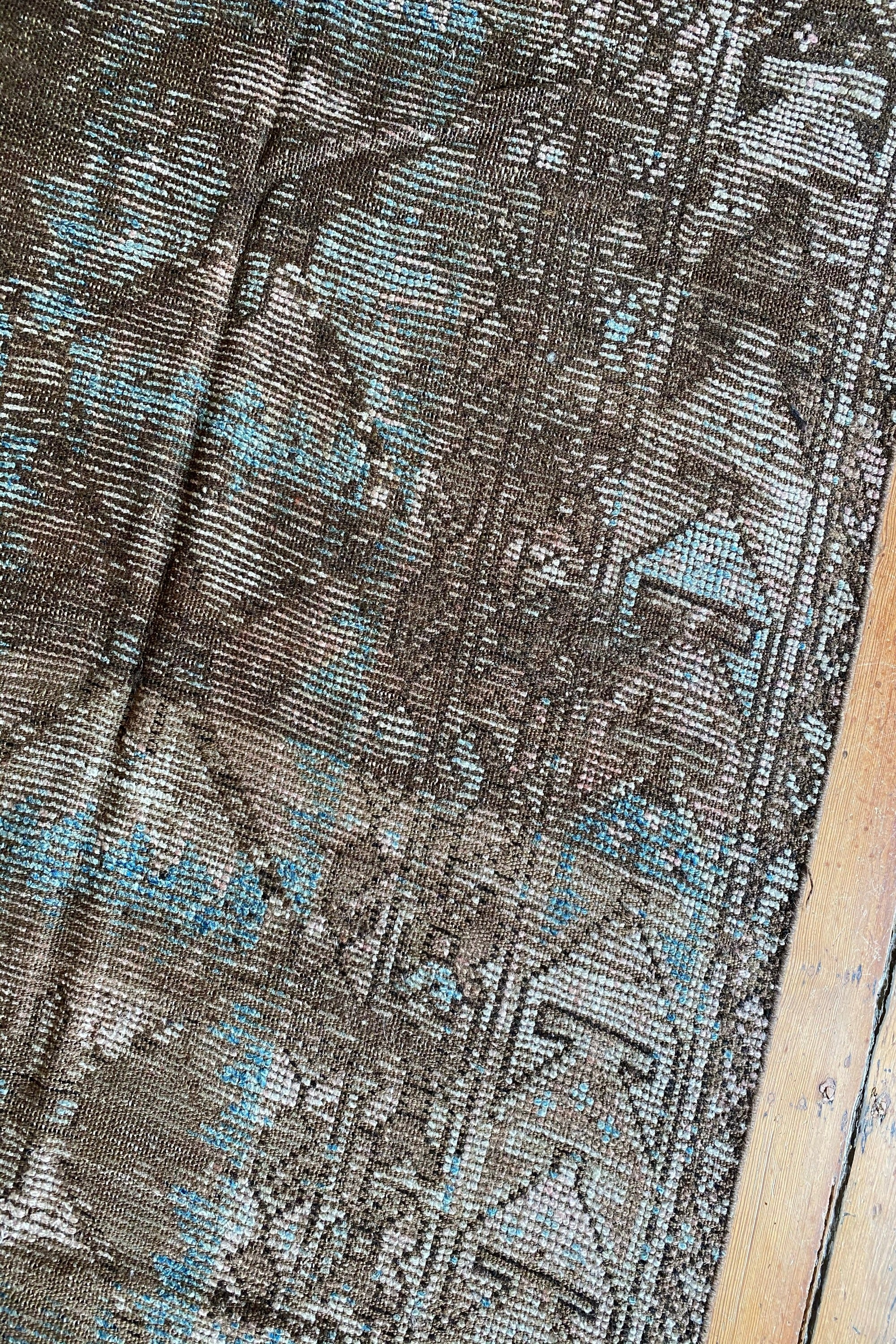 District Loom Distressed Antique Persian gallery size area rug Huntley